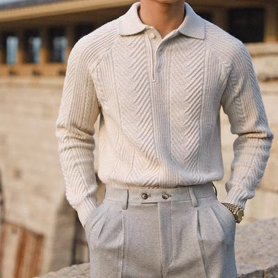 Old Money Old Money Gestrickter Polo-Thermopullover