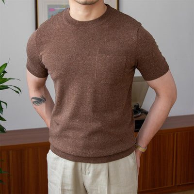 Old Money – Gestricktes T-Shirt aus Leinenmischung