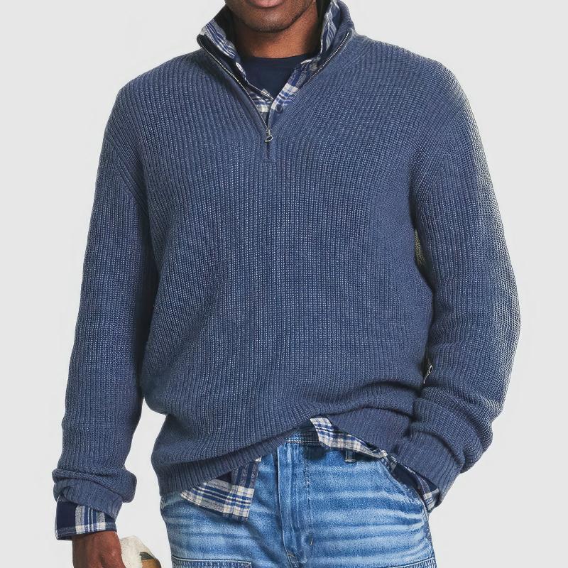Old Money Strickpullover mit Reißverschluss