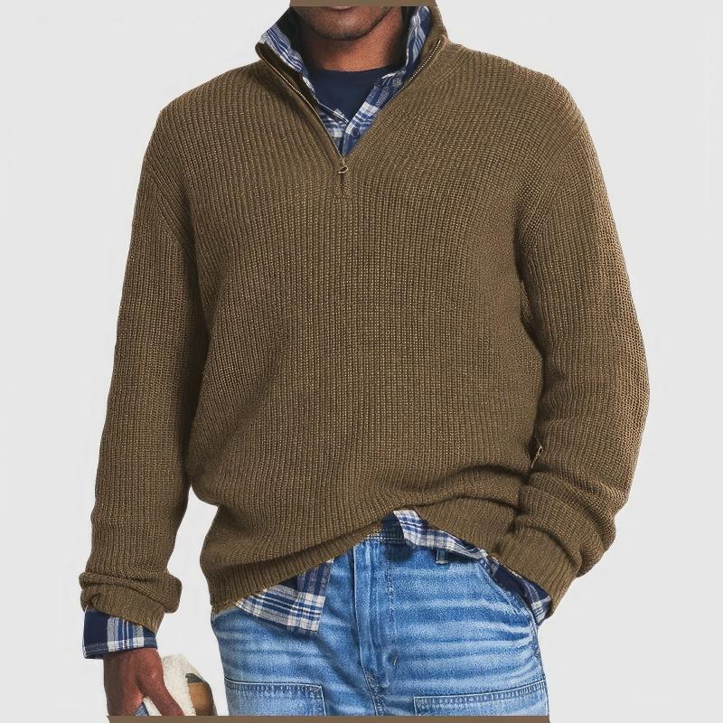 Old Money Strickpullover mit Reißverschluss