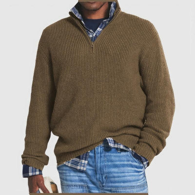 Old Money Strickpullover mit Reißverschluss