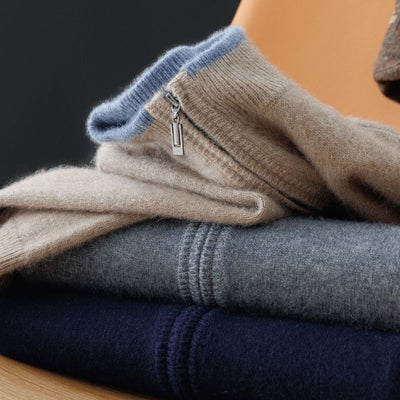 Old Money – Strickjacke aus reinem Kaschmir mit Reißverschluss