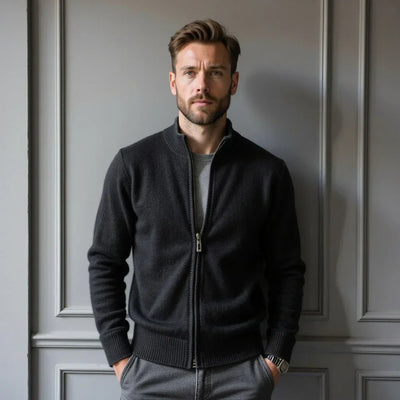 Old Money – Strickjacke aus reinem Kaschmir mit Reißverschluss