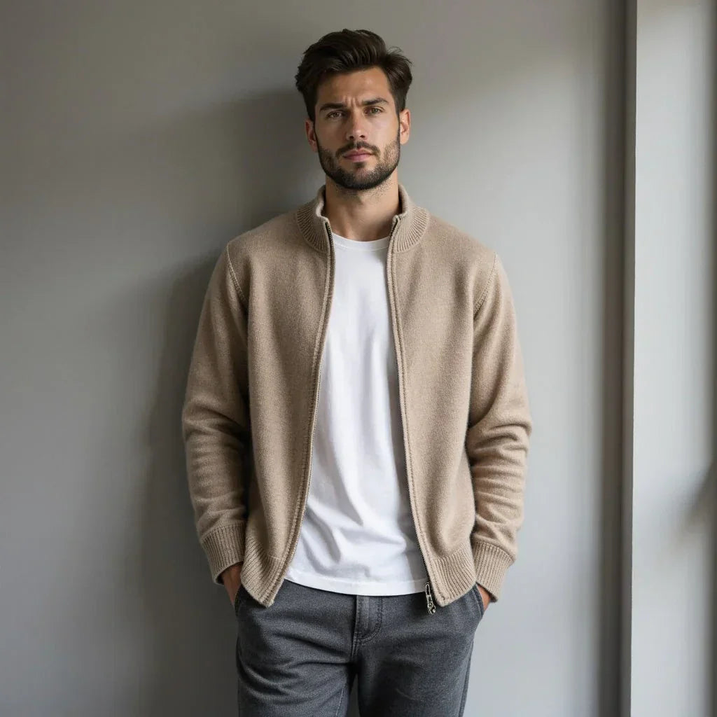 Old Money – Strickjacke aus reinem Kaschmir mit Reißverschluss