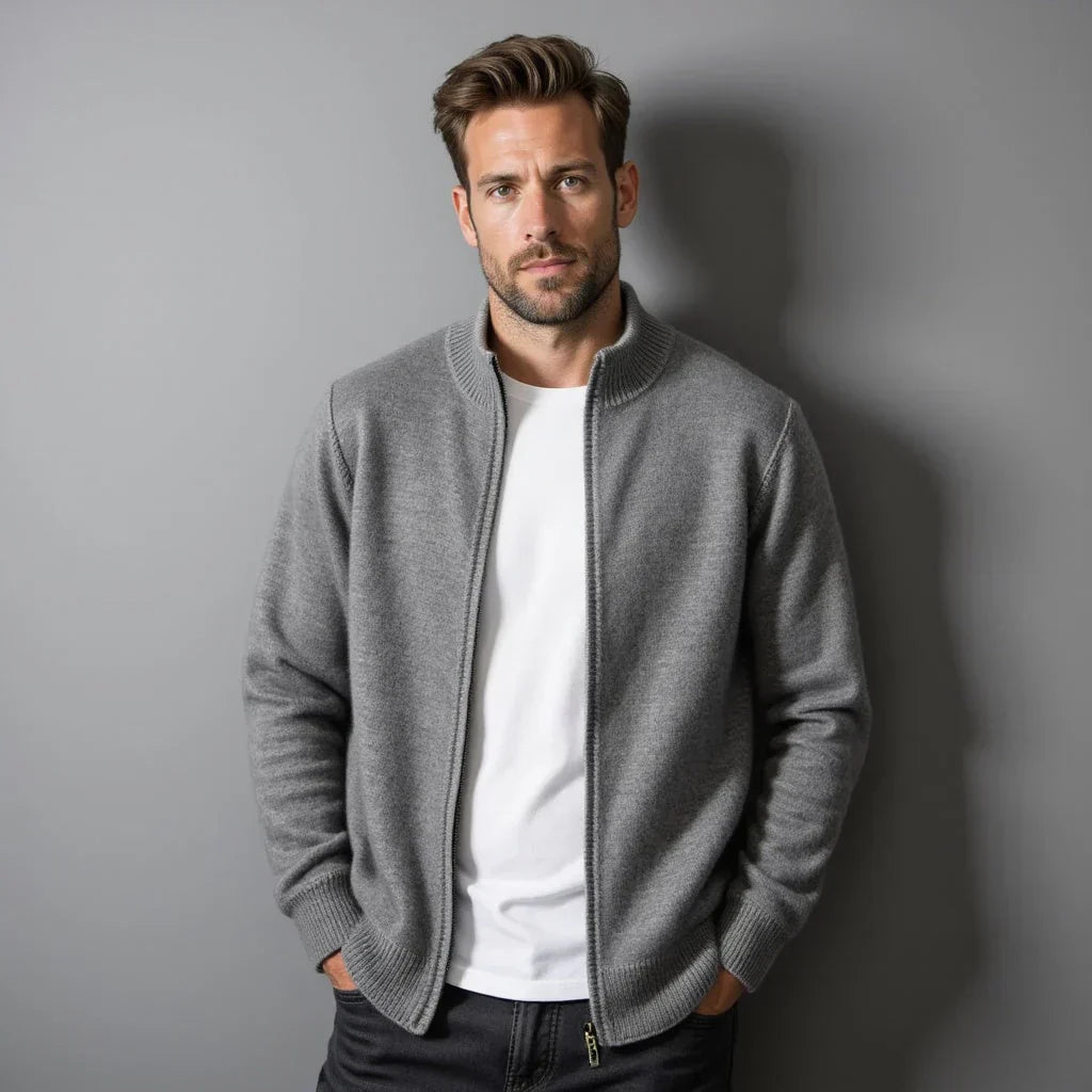 Old Money – Strickjacke aus reinem Kaschmir mit Reißverschluss